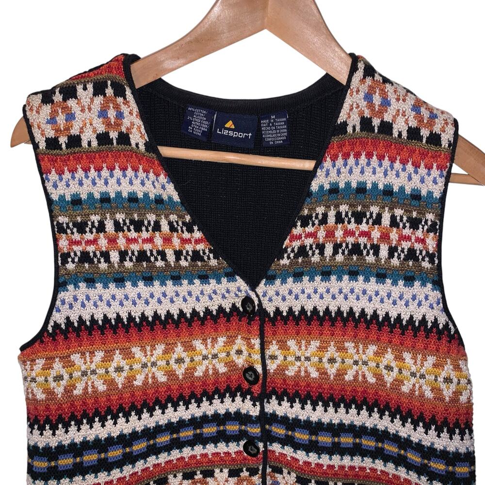 Liz Sport Sweater Vest Vintage sz M - Picture 3 of 10